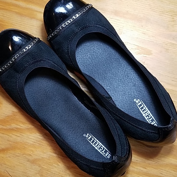 Seychelles black ballet flats faux suede, patent - Picture 4 of 8